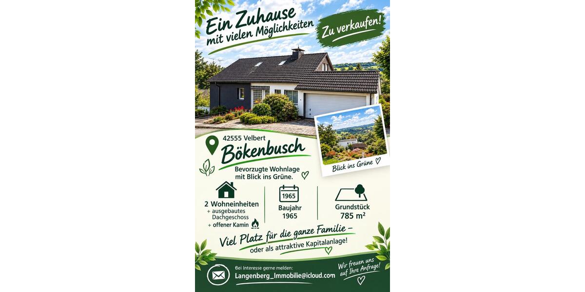 Einfamilienhaus Velbert Langenberg - 7 Zimmer, 170 m&sup2;, 570.000&euro; | Angebot:27457624