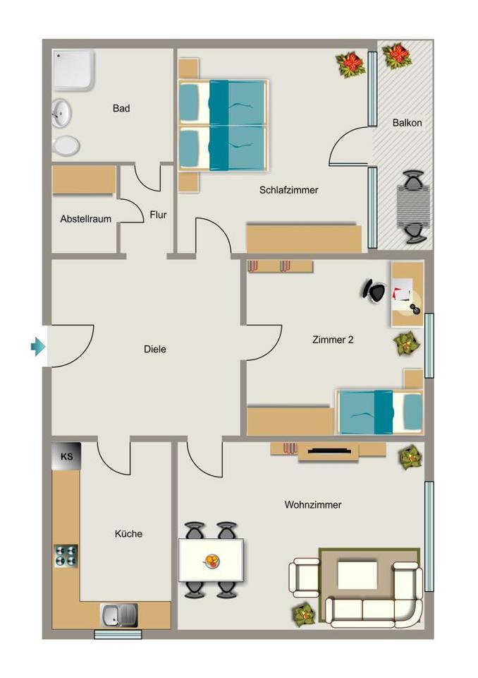 Bezugsfertige Wohnung - Einfach Möbel rein und Füße hoch! zimmer