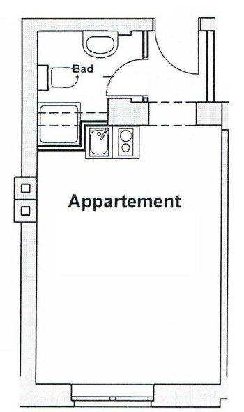 Etagenwohnung Bochum Bochum-Nord - 1 Zimmer, 20 m&sup2;, 340&euro; | Angebot:26450204