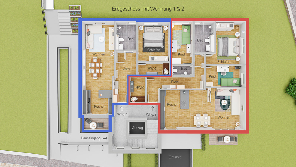 Moderne-EG Whg. Nr 2. mit attraktiven Vorteilen für Eigennutzer ! 4 zimmer