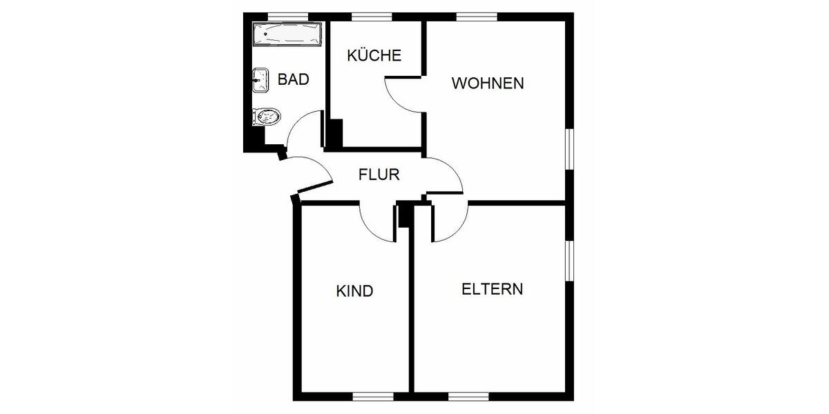 Erdgeschoßwohnung Gelsenkirchen Gelsenkirchen-Nord - 3 Zimmer, 54 m&sup2;, 449&euro; | Angebot:26422041