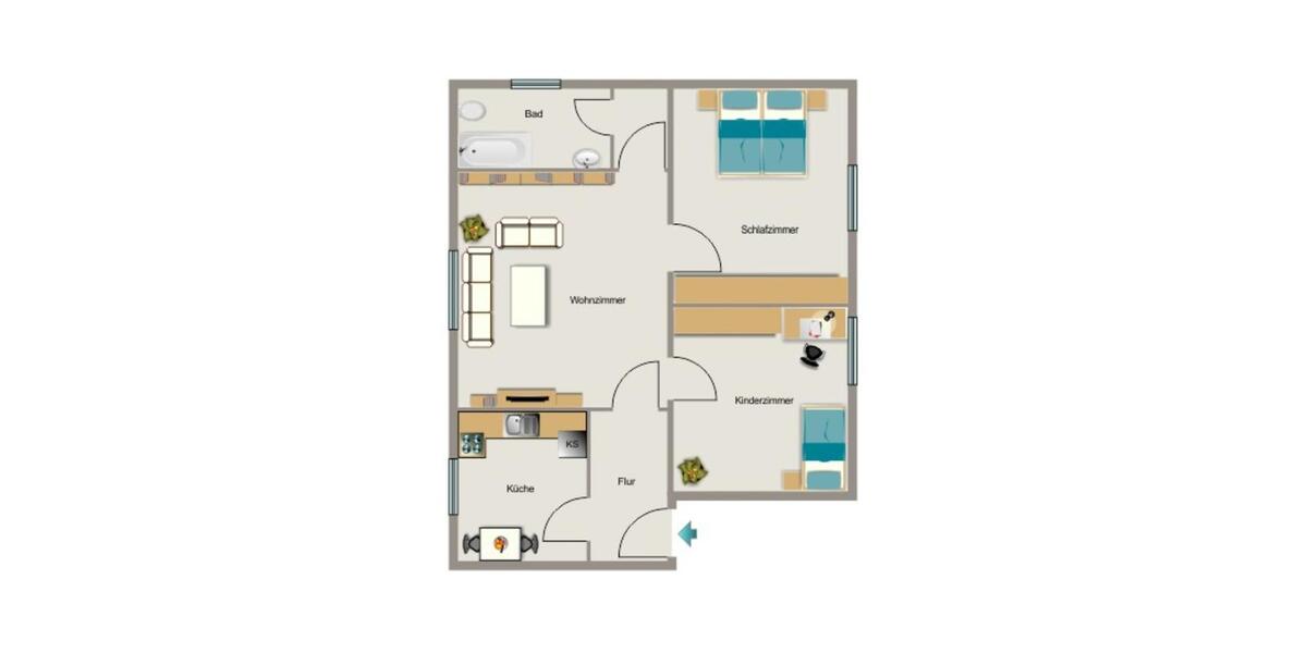 Erdgeschoßwohnung Marl - 3.5 Zimmer, 53 m&sup2;, 469&euro; | Angebot:24823628