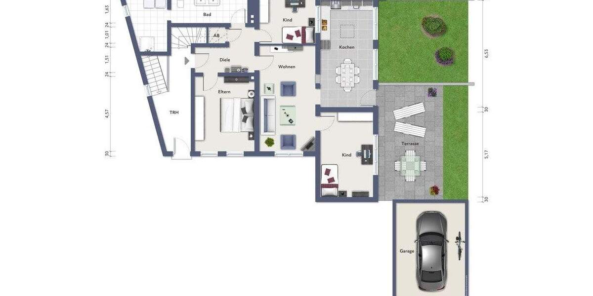 Hochwertige Erdgeschosswohnung mit Garten in kernsaniertem 3-Familienhaus 4 zimmer