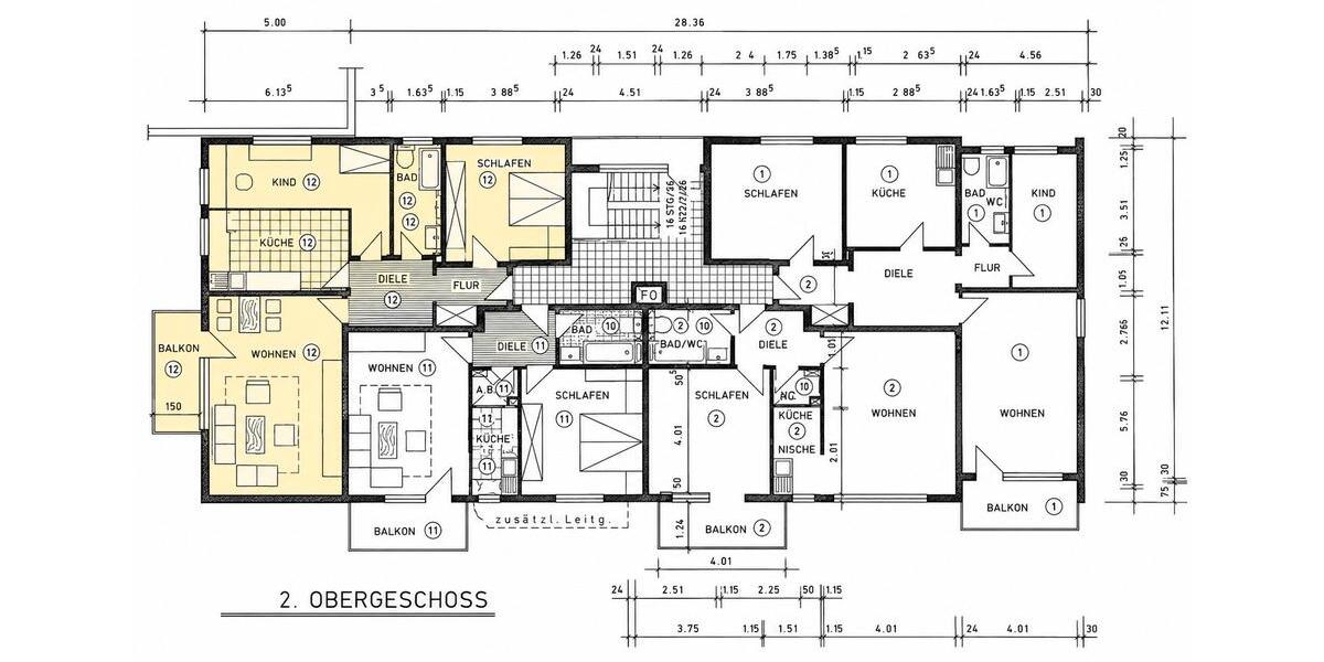 Etagenwohnung Bochum Bochum-Ost - 6 Zimmer, 156 m&sup2;, 265.000&euro; | Angebot:26564350