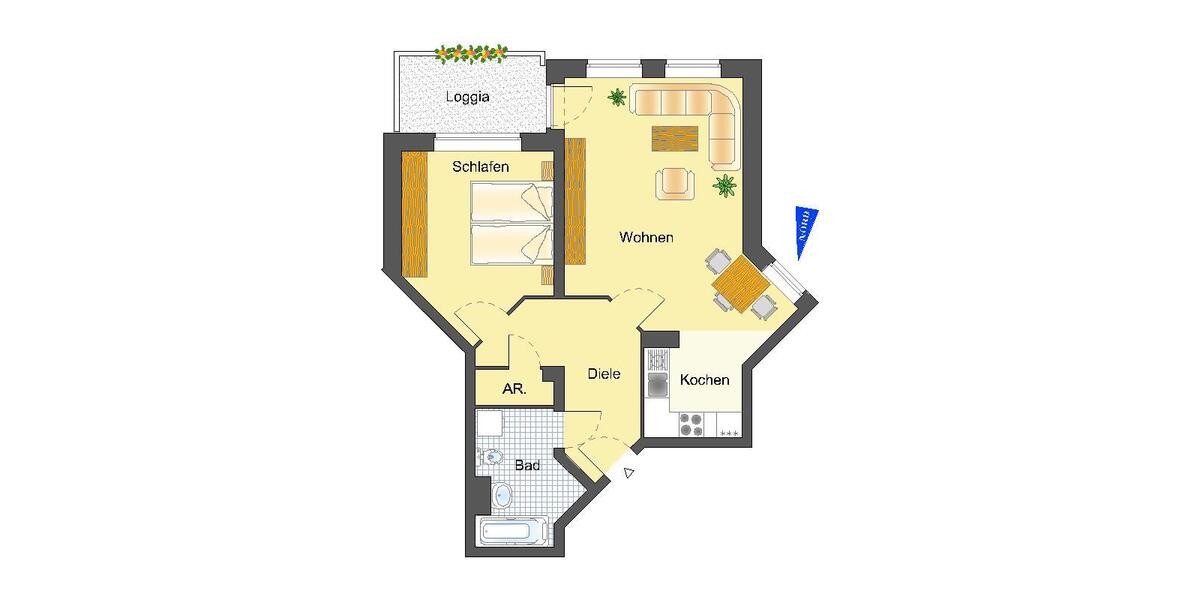 Etagenwohnung Recklinghausen König Ludwig - 2 Zimmer, 64 m&sup2;, 358&euro; | Angebot:26422030