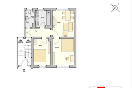 Wohnung Essen Bochold - 3 Zimmer, 55 m&sup2;, 385&euro; | Angebot:27166924