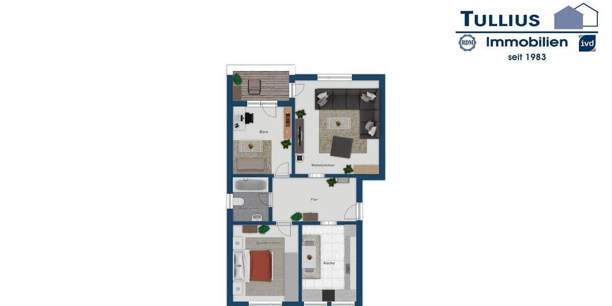 Etagenwohnung Essen Dellwig - 3 Zimmer, 72 m&sup2;, 138.000&euro; | Angebot:26453446