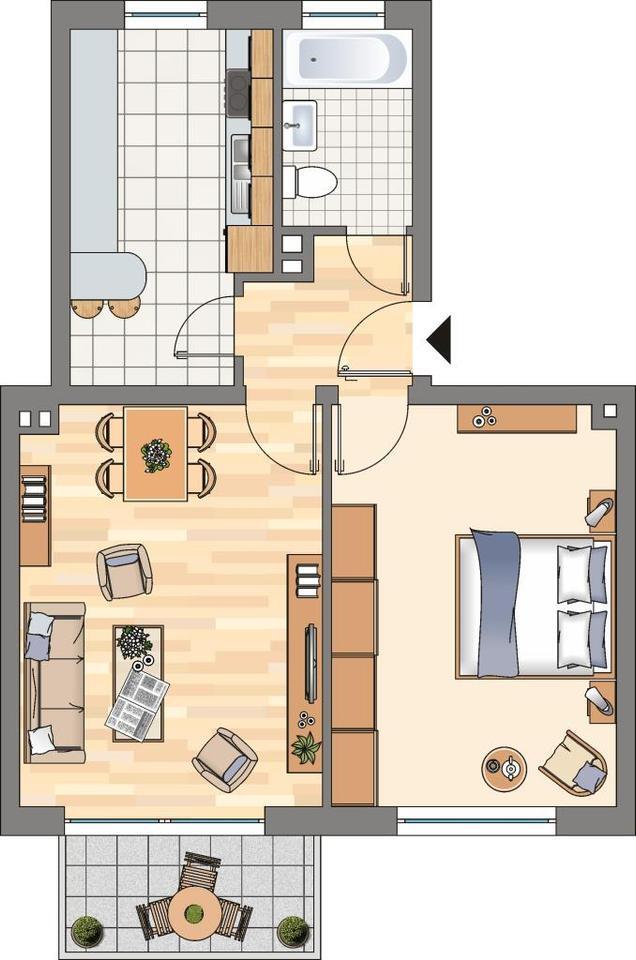 Demnächst frei! 2-Zimmer-Wohnung in Castrop-Rauxel Habinghorst zimmer