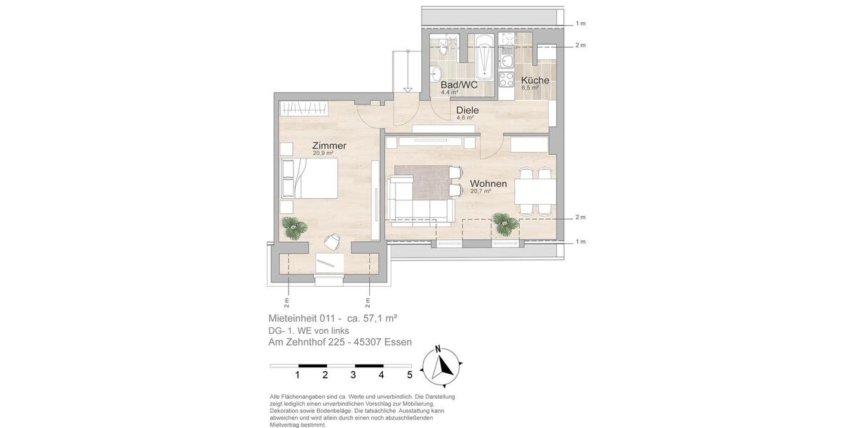 Modernisierte 2-Zi.-Altbau-Whg.mit Designboden in E-Kray! 2 zimmer