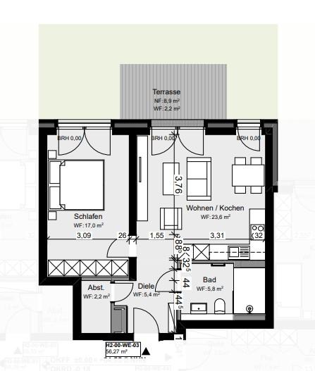 Erdgeschosswohnung in Herne-Süd mit Terrasse 2.5 zimmer