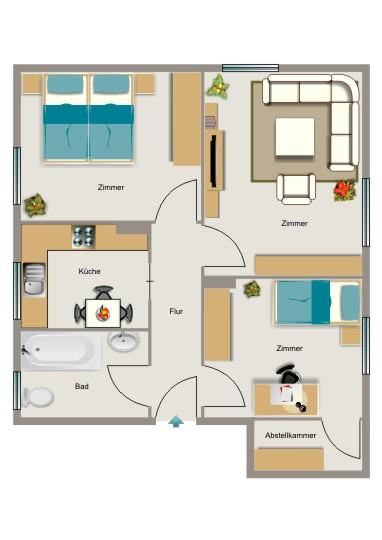 Erdgeschoßwohnung Oer-Erkenschwick Erkenschwick - 3.5 Zimmer, 66 m&sup2;, 432&euro; | Angebot:26416242