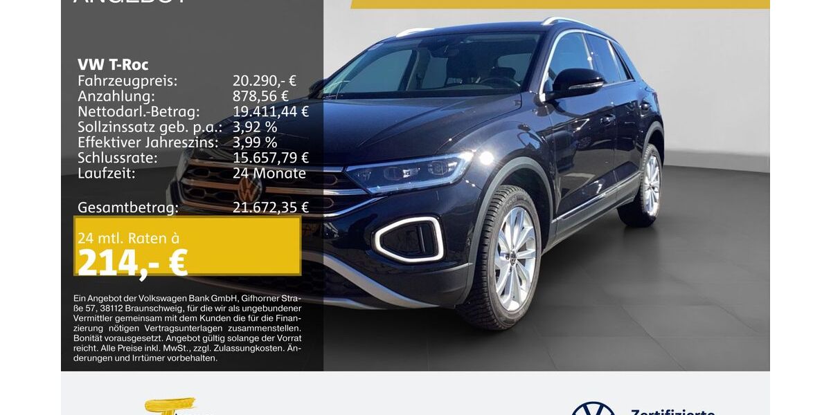 VW T-Roc 48.482 km 18.250 &euro; Oberhausen 46047