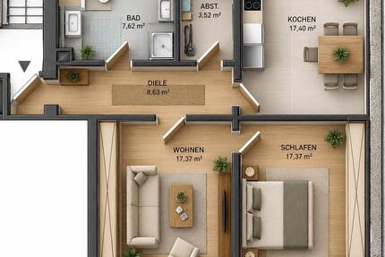 Wohnung Gelsenkirchen Gelsenkirchen-Mitte - 2.5 Zimmer, 71 m&sup2;, 485&euro; | Angebot:27619587