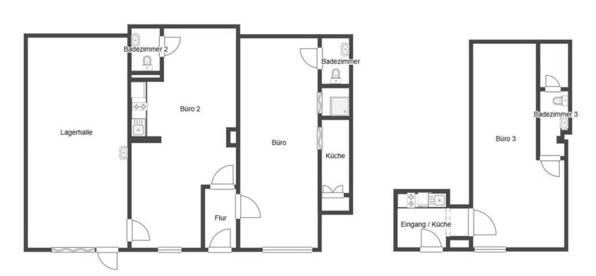 Attraktive Gewerbeeinheit mit Büroflächen, Lager und Entwicklungspotenzial in Duisburg-Buchholz zimmer