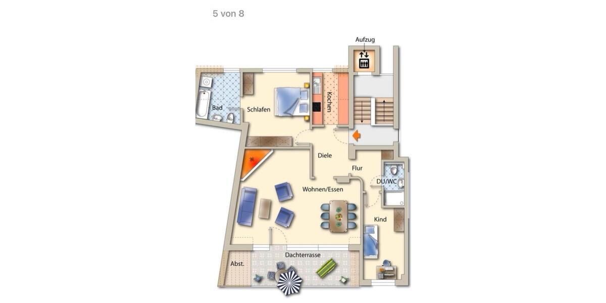 Etagenwohnung Düsseldorf Flingern Süd - 3 Zimmer, 95 m&sup2;, 599.500&euro; | Angebot:24996367