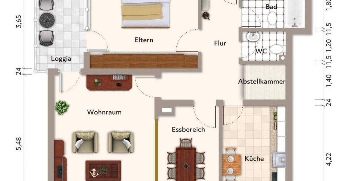Etagenwohnung Mettmann - 3 Zimmer, 77 m&sup2;, 1.000&euro; | Angebot:26916758
