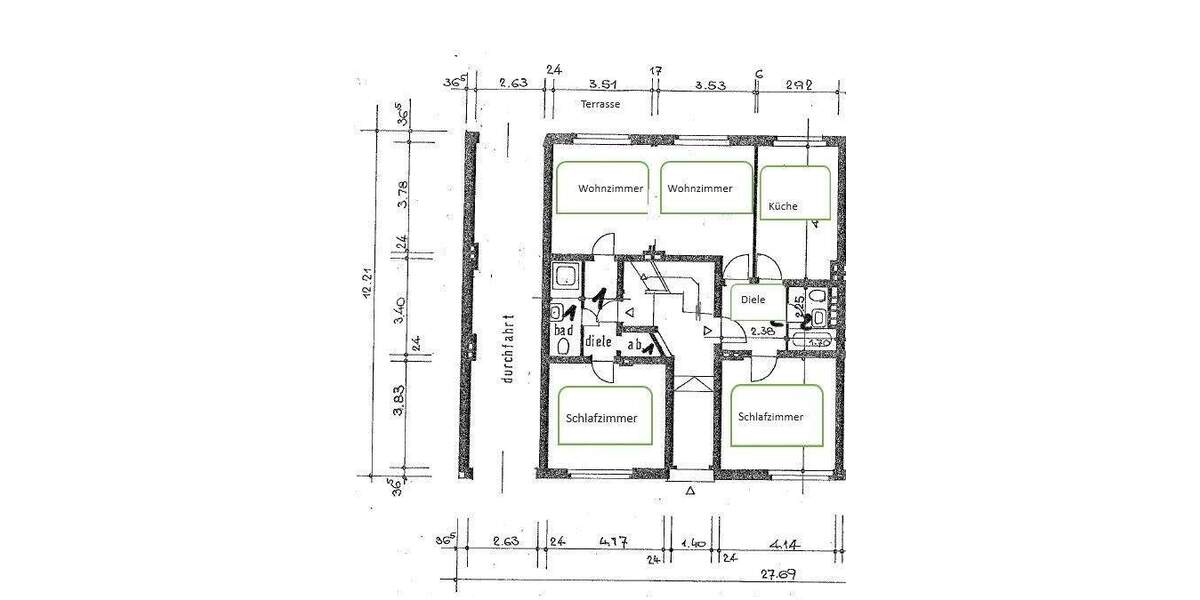 Attraktive Erdgeschosswohnung mit eigenem Garten und Garage! 3 zimmer