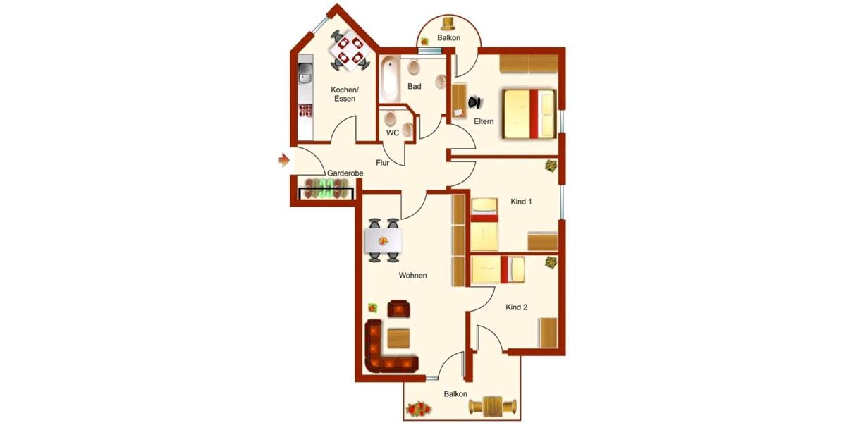 Etagenwohnung Wülfrath - 4 Zimmer, 90 m&sup2;, 309.000&euro; | Angebot:26453443