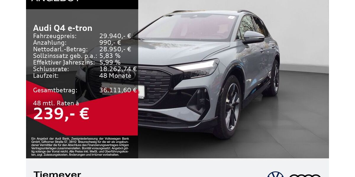 Audi Q4 e-tron 29.305 km 26.240 &euro; Gelsenkirchen 45894