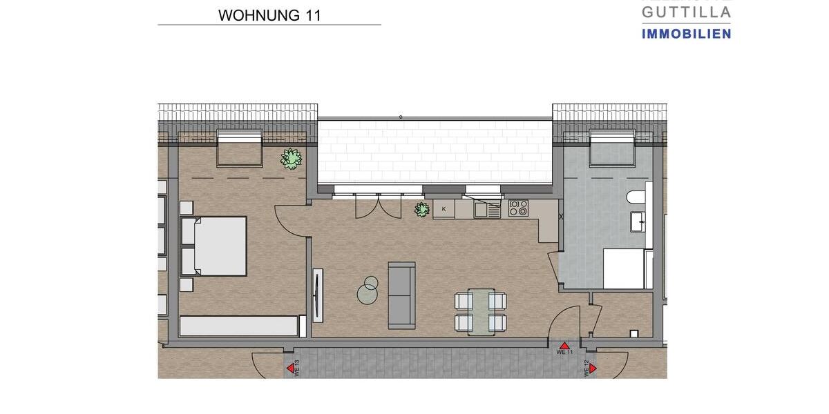 Exkusive 2 Zimmer Dachgeschoss-Wohnung zur Miete-Erstbezug 2 zimmer