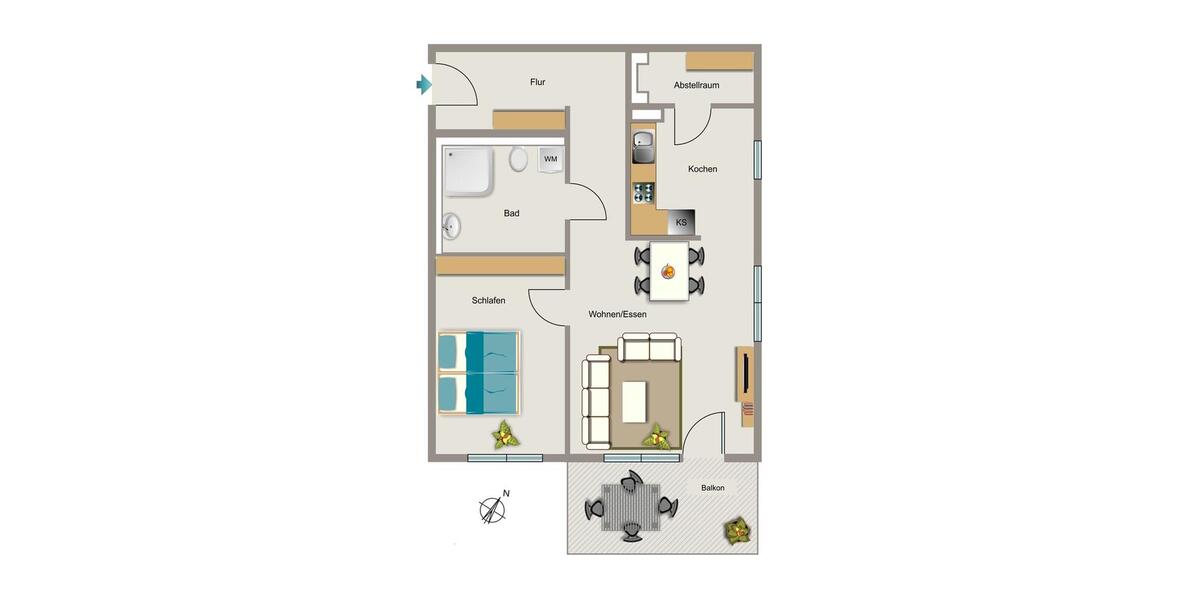 Etagenwohnung Bochum Bochum-Nord - 2 Zimmer, 71 m&sup2;, 948&euro; | Angebot:25995654