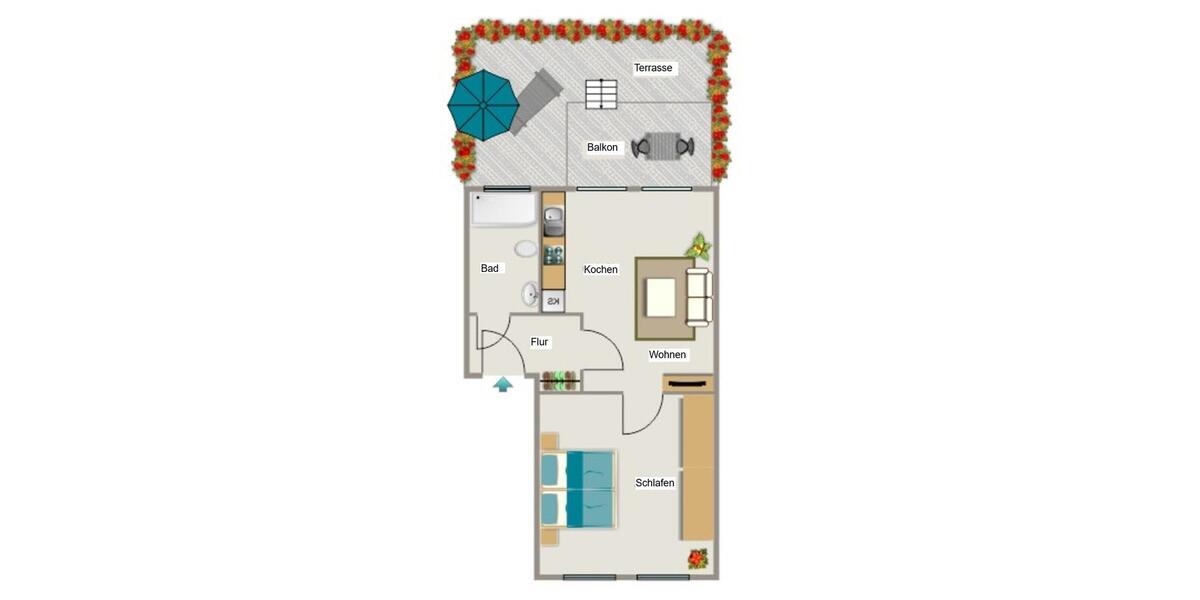 Erdgeschoßwohnung Duisburg Walsum - 2.5 Zimmer, 47 m&sup2;, 441&euro; | Angebot:25850565