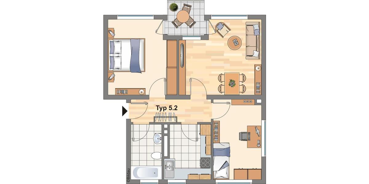 Erdgeschoßwohnung Gelsenkirchen Resse - 3 Zimmer, 60 m&sup2;, 499&euro; | Angebot:25743425