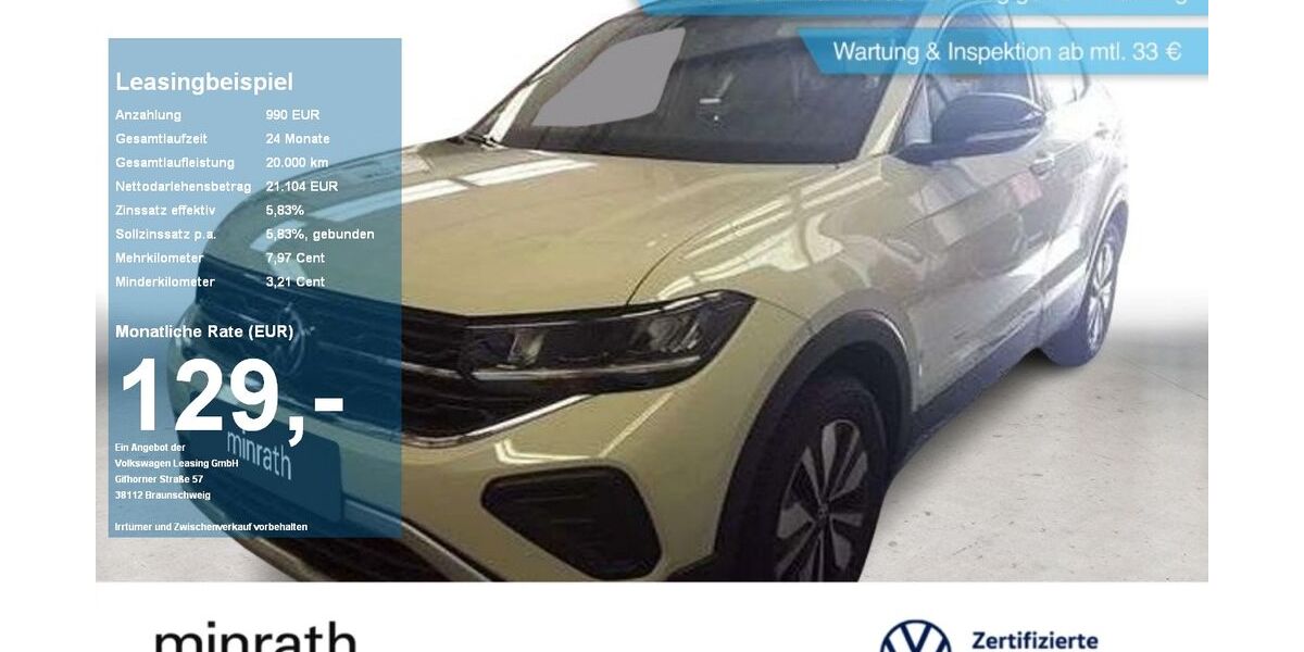 VW T-Cross 5.672 km 23.620 &euro; Duisburg-Rheinhausen 47226