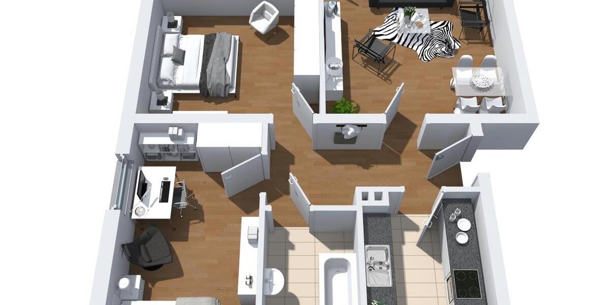 Nur noch einziehen...3-Zimmer-Wohnung in Horsthausen mit Balkon, Boden und Tapeten 3 zimmer