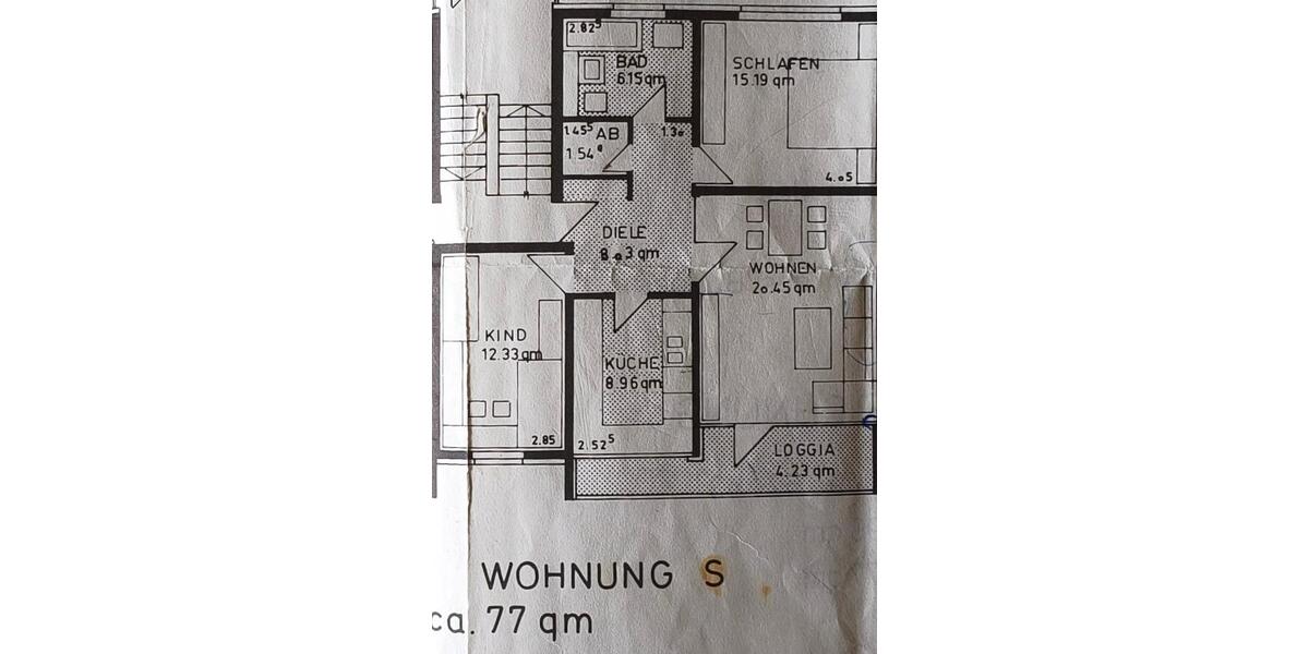 Etagenwohnung Essen Stadtbezirk VIII - 3 Zimmer, 77 m&sup2;, 140.000&euro; | Angebot:23149528
