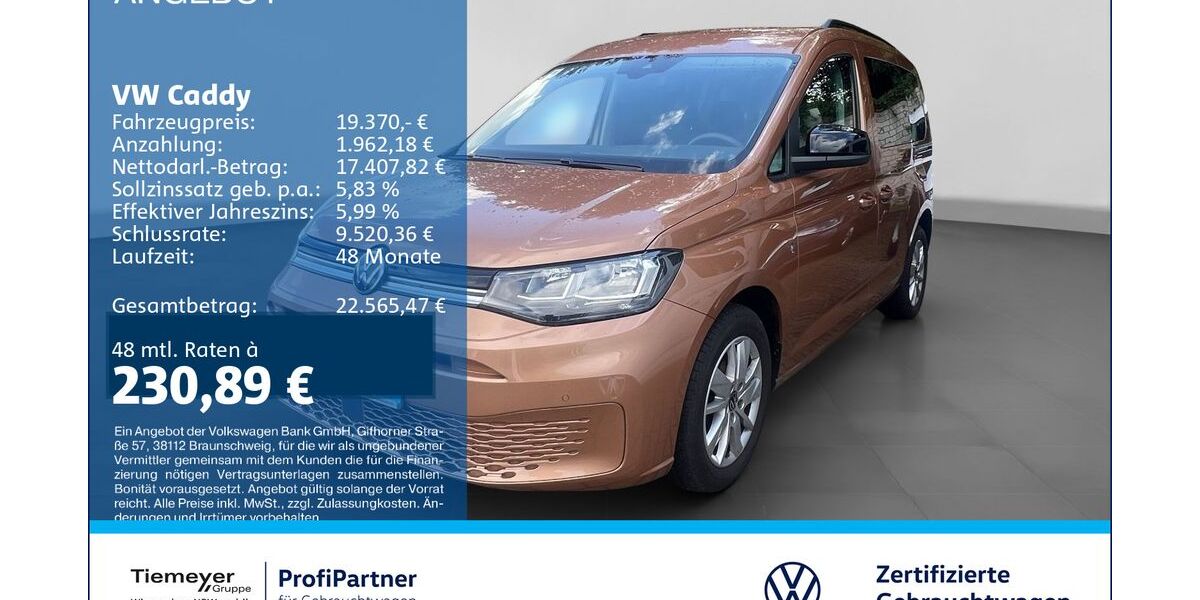 VW Caddy 109.565 km 18.240 &euro; Recklinghausen 45663