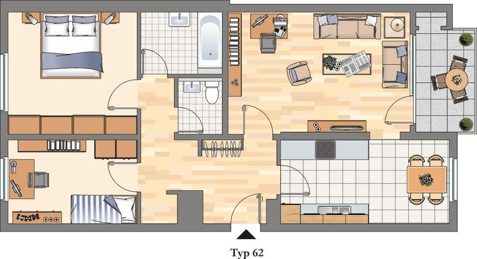 Etagenwohnung Hattingen - 3.5 Zimmer, 80 m&sup2;, 639&euro; | Angebot:25807040