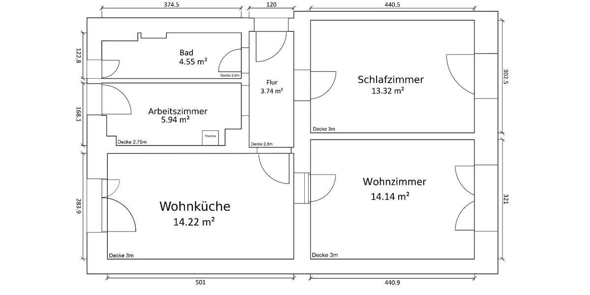 Erdgeschoßwohnung Essen Stadtbezirk VII - 2.5 Zimmer, 57 m&sup2;, 127.000&euro; | Angebot:27450768