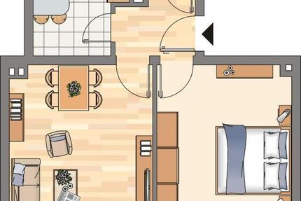 Wohnung Castrop-Rauxel Bladenhorst - 2.5 Zimmer, 60 m&sup2;, 479&euro; | Angebot:26447332