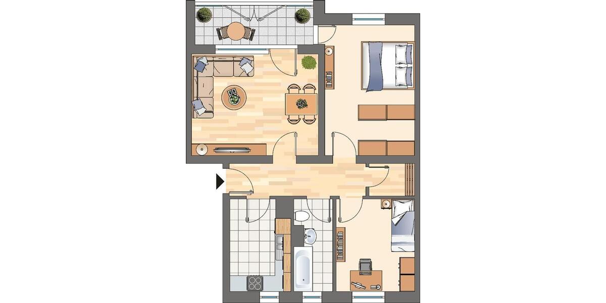 Etagenwohnung Castrop-Rauxel Deinighausen - 3.5 Zimmer, 69 m&sup2;, 519&euro; | Angebot:26447333