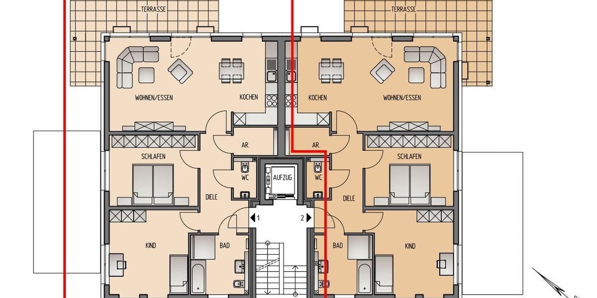 Etagenwohnung Wetter Esborn - 3 Zimmer, 101 m&sup2;, 439.000&euro; | Angebot:25675600