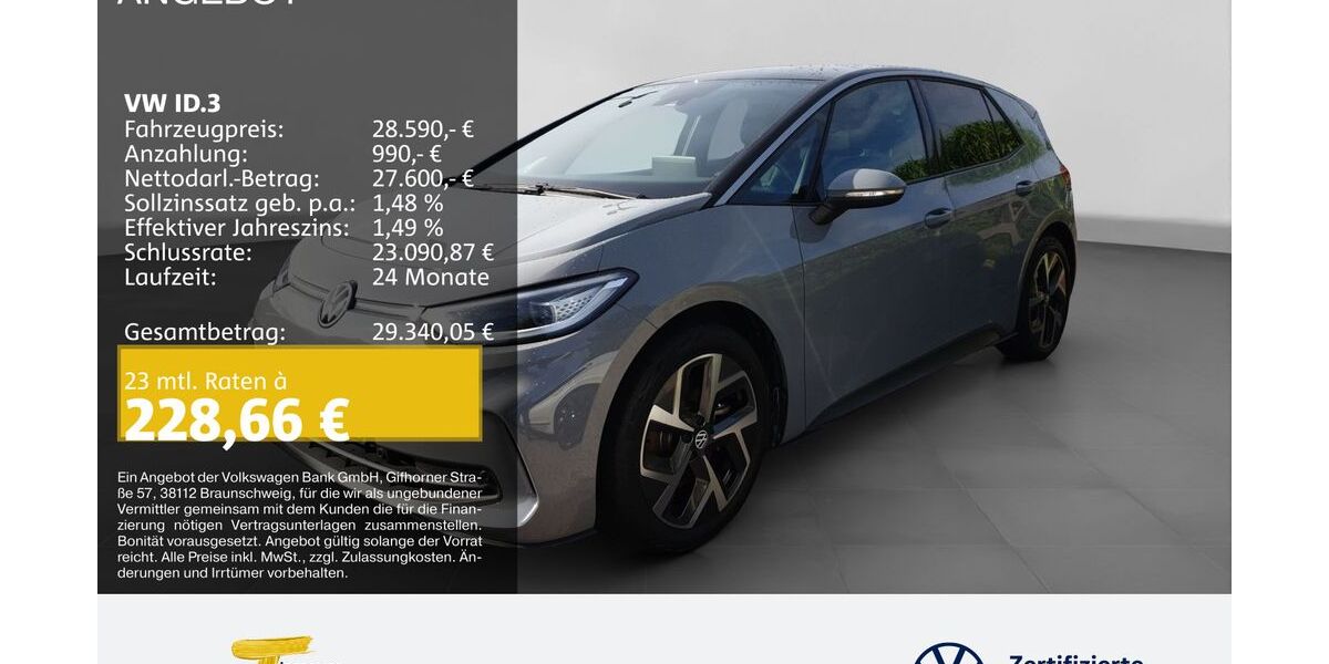 VW ID.3 36.402 km 26.780 € Bochum 44892