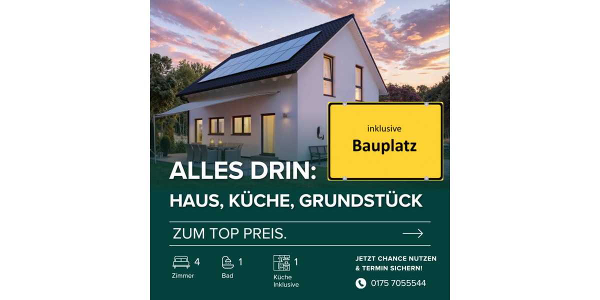 Traumhaus sichern - Schlüsselfertig gebaut. 4 zimmer