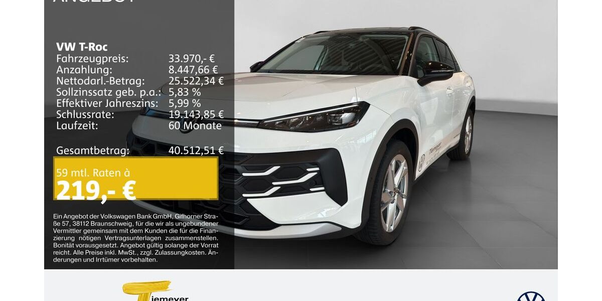 VW T-Roc 9.990 km 32.660 &euro; Duisburg 47059