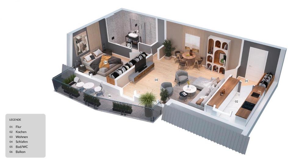 Dachgeschoßwohnung Bochum Querenburg - 2.5 Zimmer, 52 m&sup2;, 650&euro; | Angebot:25794758