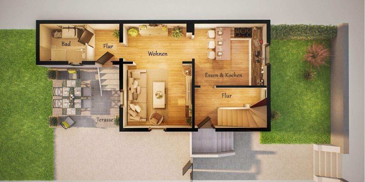 Reihenendhaus Gelsenkirchen Hassel - 3 Zimmer, 77 m&sup2;, 219.000&euro; | Angebot:25423894