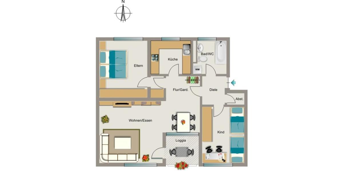 Hier ist Platz zum Wohnen 3.5 zimmer