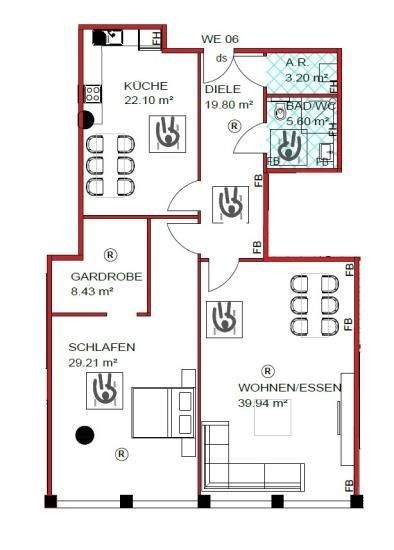 Etagenwohnung Oberhausen Altstadt-Süd - 2 Zimmer, 127 m&sup2;, 1.250&euro; | Angebot:25748233