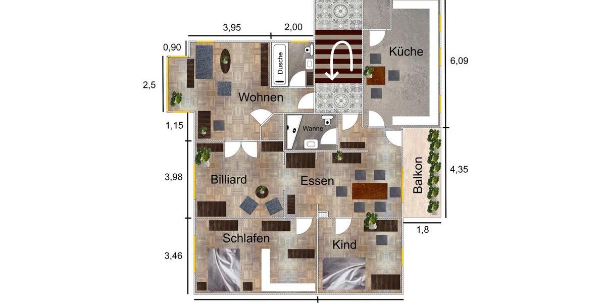 Etagenwohnung Bochum Bochum-Südwest - 5 Zimmer, 134 m&sup2;, 379.000&euro; | Angebot:27460739