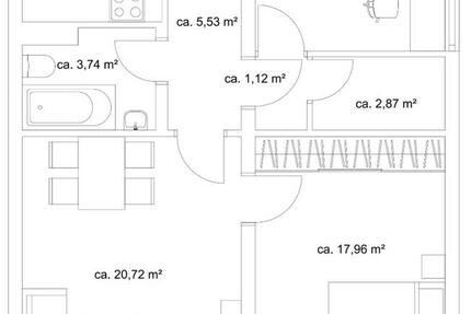 Vermietete & Kernsanierte Wohnung mit 5,5% Rendite 3 zimmer