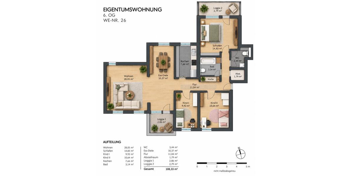 Etagenwohnung Gelsenkirchen Gelsenkirchen-Nord - 4 Zimmer, 105 m&sup2;, 189.000&euro; | Angebot:27474996