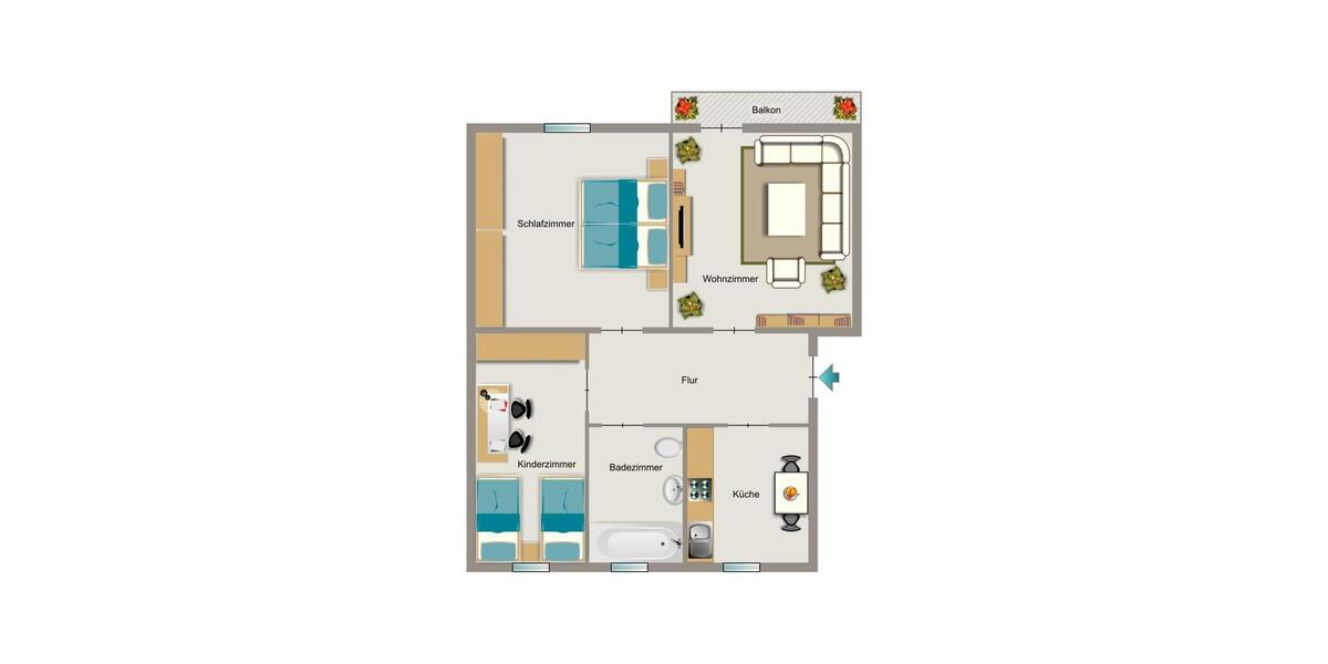 Etagenwohnung Herten - 3.5 Zimmer, 61 m&sup2;, 358&euro; | Angebot:26416238