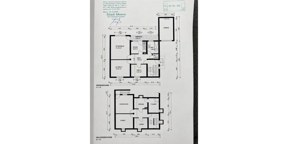 Erdgeschoßwohnung Moers Rheinkamp - 3 Zimmer, 85 m&sup2;, 195.000&euro; | Angebot:27455776