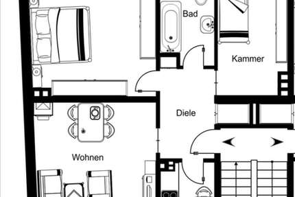 Wohnung Essen Stadtbezirk VI - 3 Zimmer, 64 m&sup2;, 640&euro; | Angebot:25273654