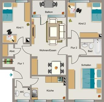 Wir vermieten Platz für die ganze Familie 4.5 zimmer